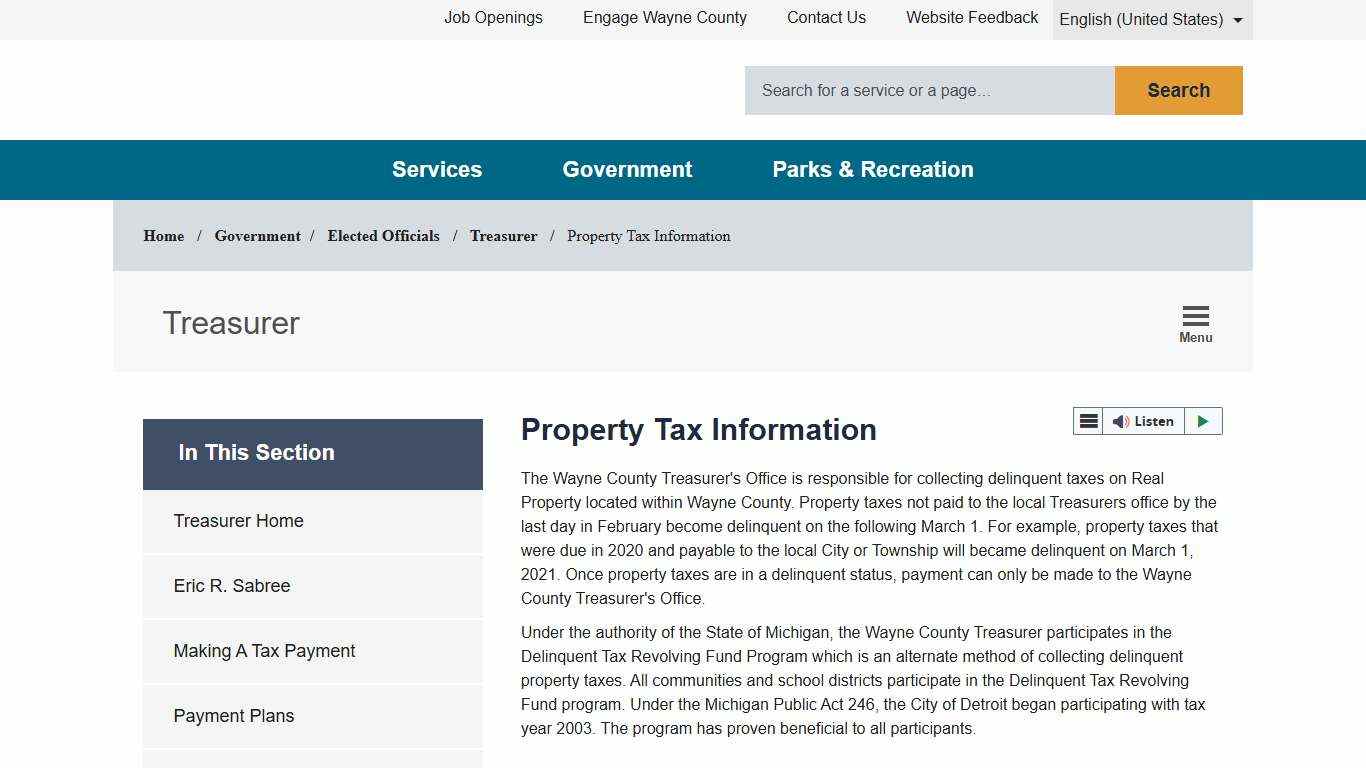 Property Tax Information - Wayne County, Michigan